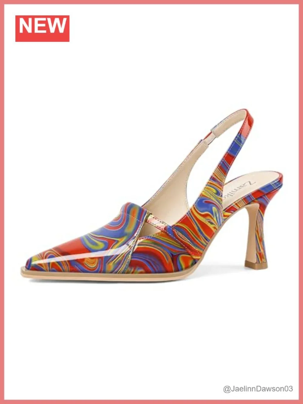 Women Slingback Stiletto High Heel Pumps Pointed Toe Microfiber 3.5